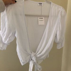 White crop trop blouse
